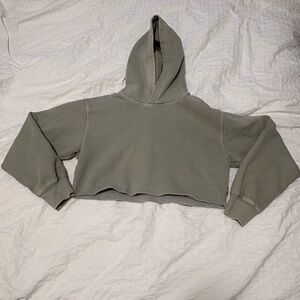 TNA Cropped Hoodie in Olive